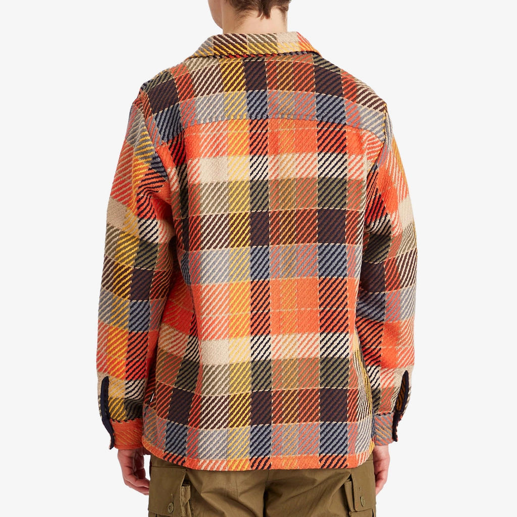 Wax London Men's Whiting Pike Check Overshirt Orange Multi